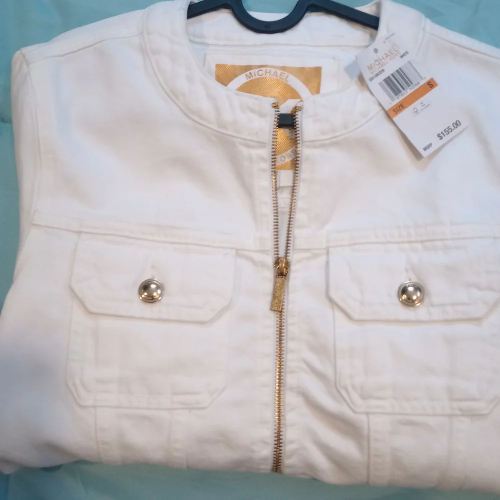 NWT Michael Kors White Jean Jacket - Picture 9 of 16